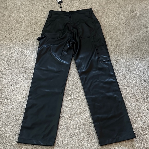 NWT Rag & Bone Sid Faux Leather Carpenter Black Pants 23 - Picture 8 of 10